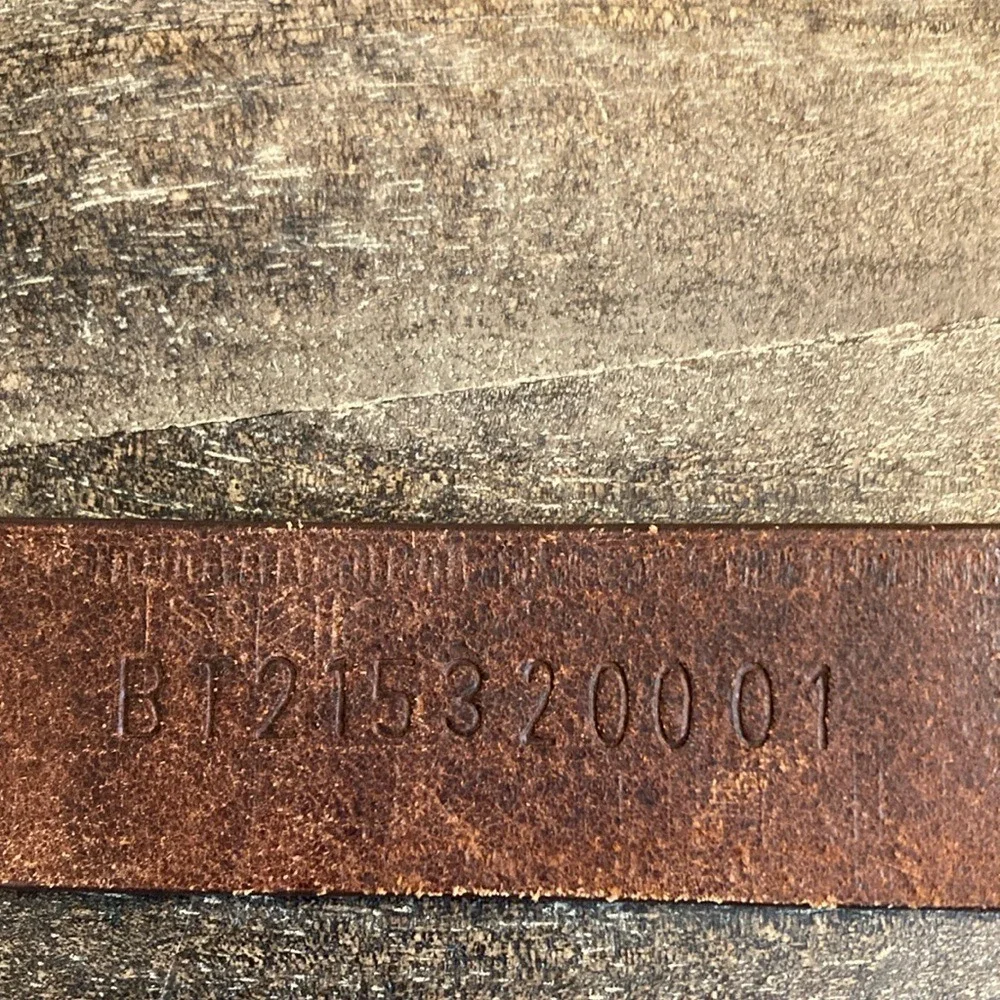 Fossil Kids Brown Leather Mosaic Embossed‎ Belt Silver Tone Buckle Size Small